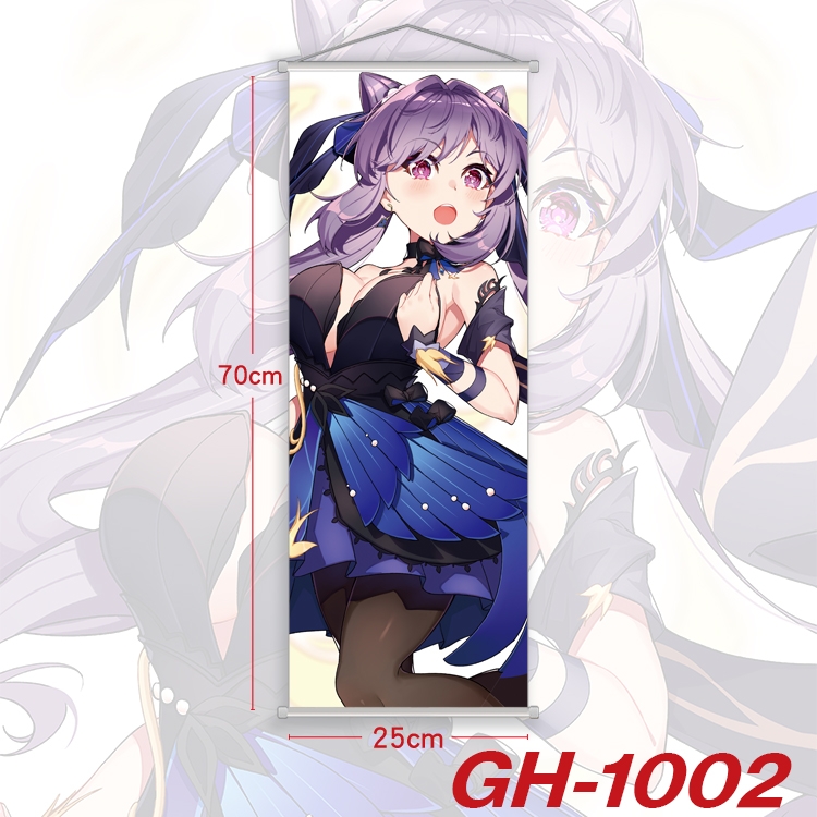 Genshin Impact Plastic Rod Cloth Small Hanging Canvas Painting 25x70cm price for 5 pcs GH-1002A