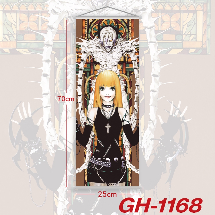 Death note Plastic Rod Cloth Small Hanging Canvas Painting 25x70cm price for 5 pcs GH-1168A