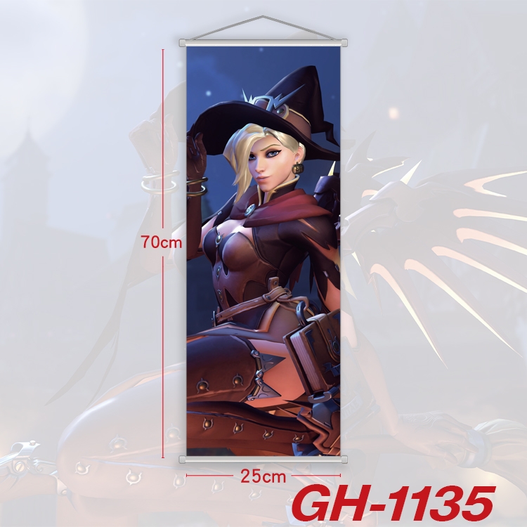 Overwatch Plastic Rod Cloth Small Hanging Canvas Painting 25x70cm price for 5 pcs GH-1135A