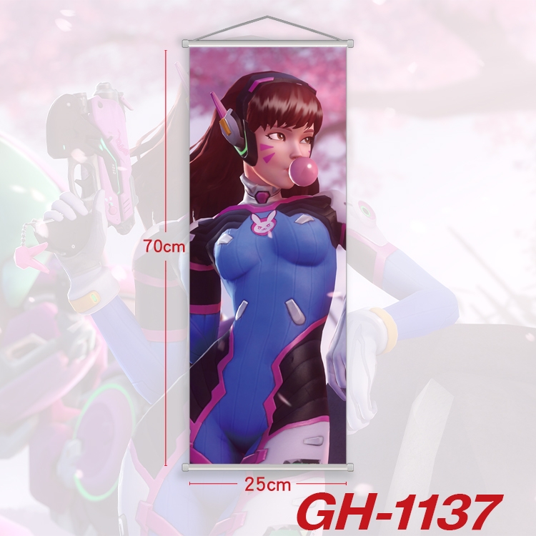 Overwatch Plastic Rod Cloth Small Hanging Canvas Painting 25x70cm price for 5 pcs GH-1137A