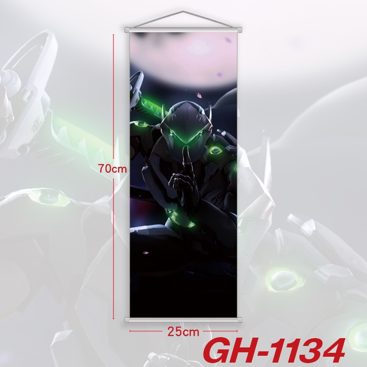 Overwatch Plastic Rod Cloth Small Hanging Canvas Painting 25x70cm price for 5 pcs  GH-1134A