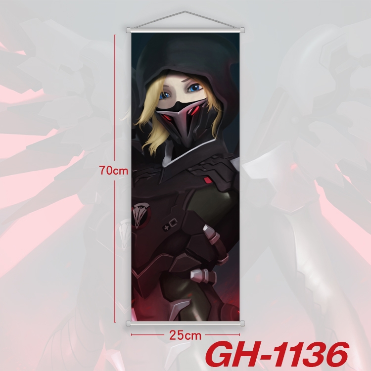 Overwatch Plastic Rod Cloth Small Hanging Canvas Painting 25x70cm price for 5 pcs GH-1136A