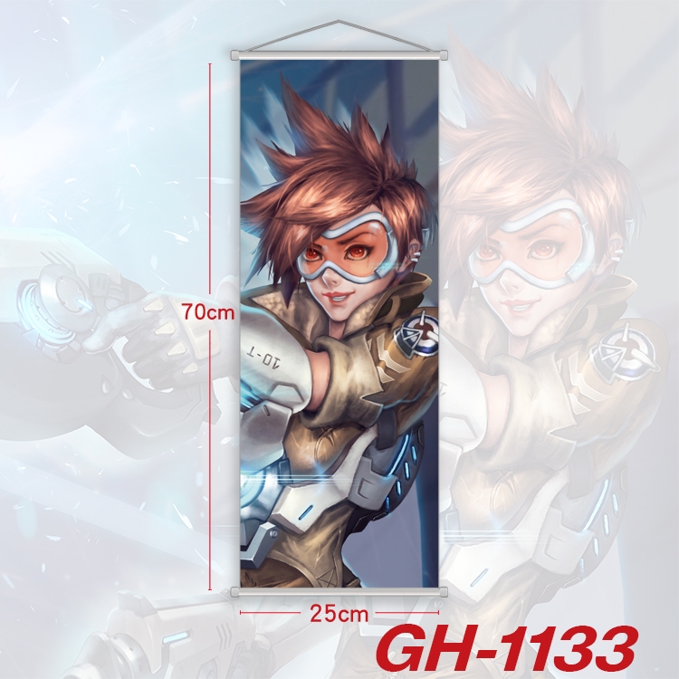 Overwatch Plastic Rod Cloth Small Hanging Canvas Painting 25x70cm price for 5 pcs GH-1133A