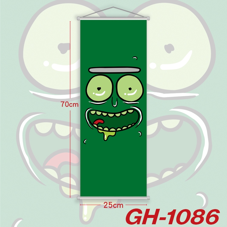 Rick and Morty Plastic Rod Cloth Small Hanging Canvas Painting 25x70cm price for 5 pcs GH-1086A