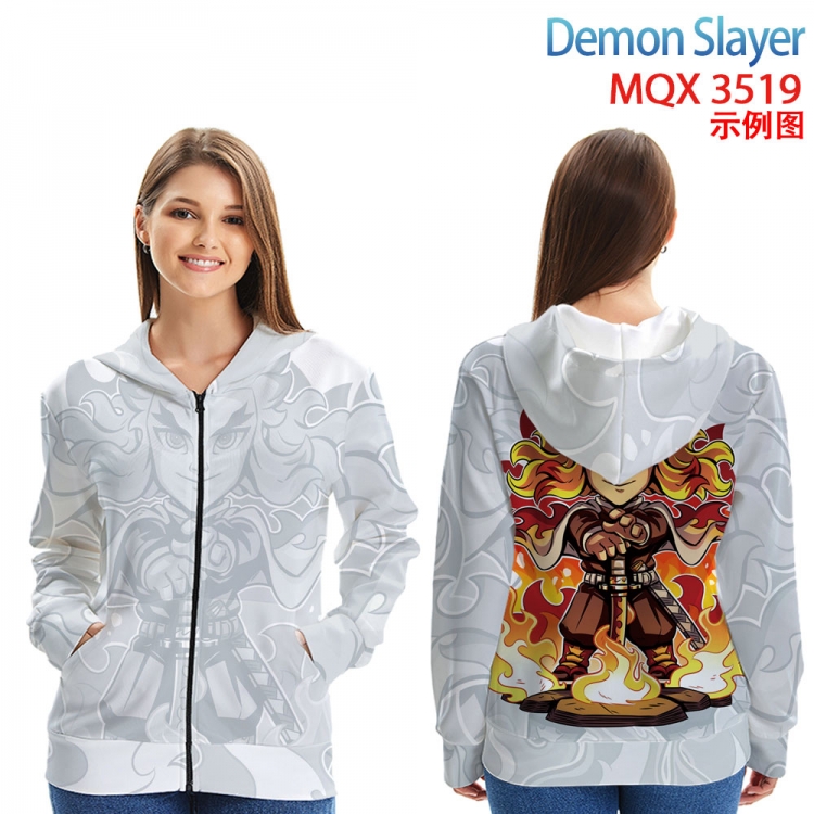 Demon Slayer Kimets Anime Zip patch pocket sweatshirt jacket Hoodie from 2XS to 4XL MQX 3519