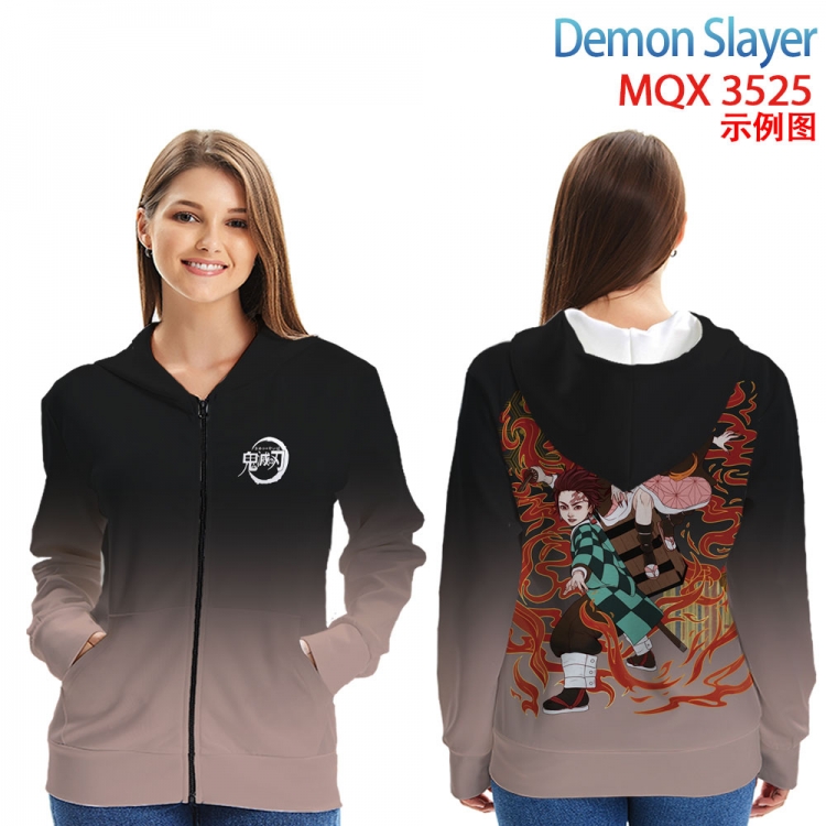 Demon Slayer Kimets Anime Zip patch pocket sweatshirt jacket Hoodie from 2XS to 4XL  MQX 3525