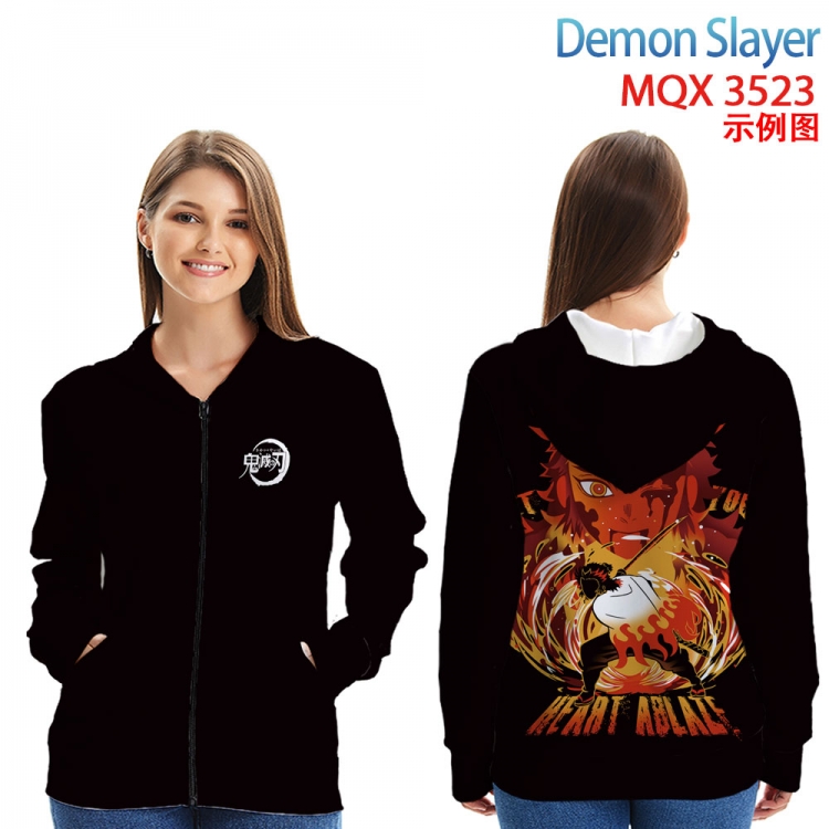 Demon Slayer Kimets Anime Zip patch pocket sweatshirt jacket Hoodie from 2XS to 4XL  MQX 3523