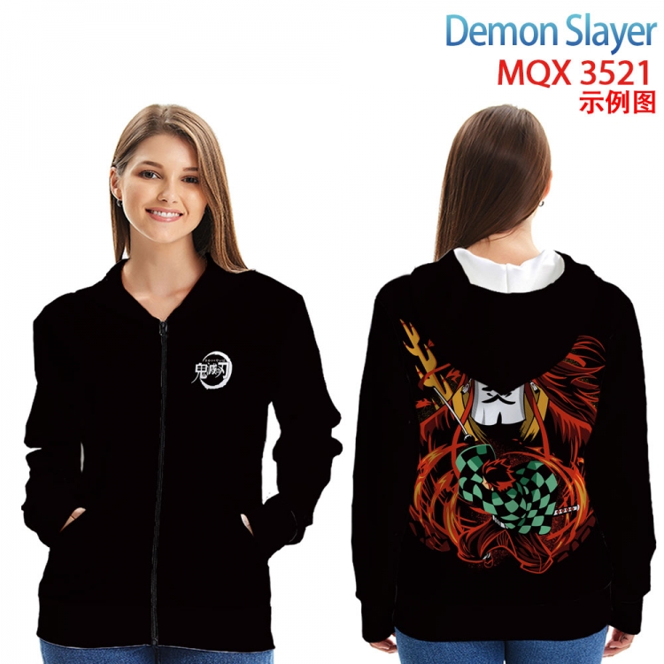 Demon Slayer Kimets Anime Zip patch pocket sweatshirt jacket Hoodie from 2XS to 4XL MQX 3521