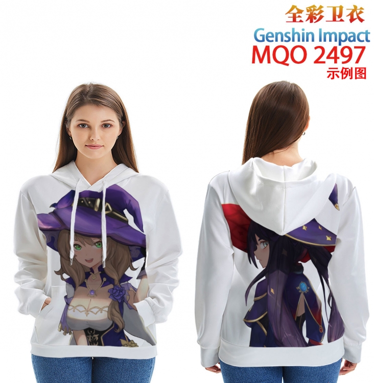 Genshin Impact Long Sleeve Hooded Full Color Patch Pocket Sweatshirt from XXS to 4XL MQO-2497