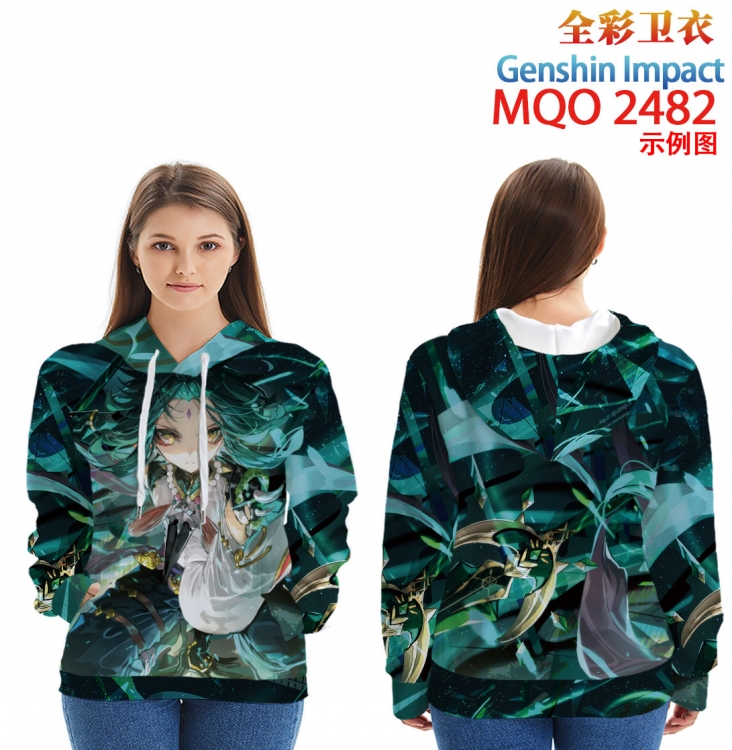 Genshin Impact Long Sleeve Hooded Full Color Patch Pocket Sweatshirt from XXS to 4XL MQO-2482