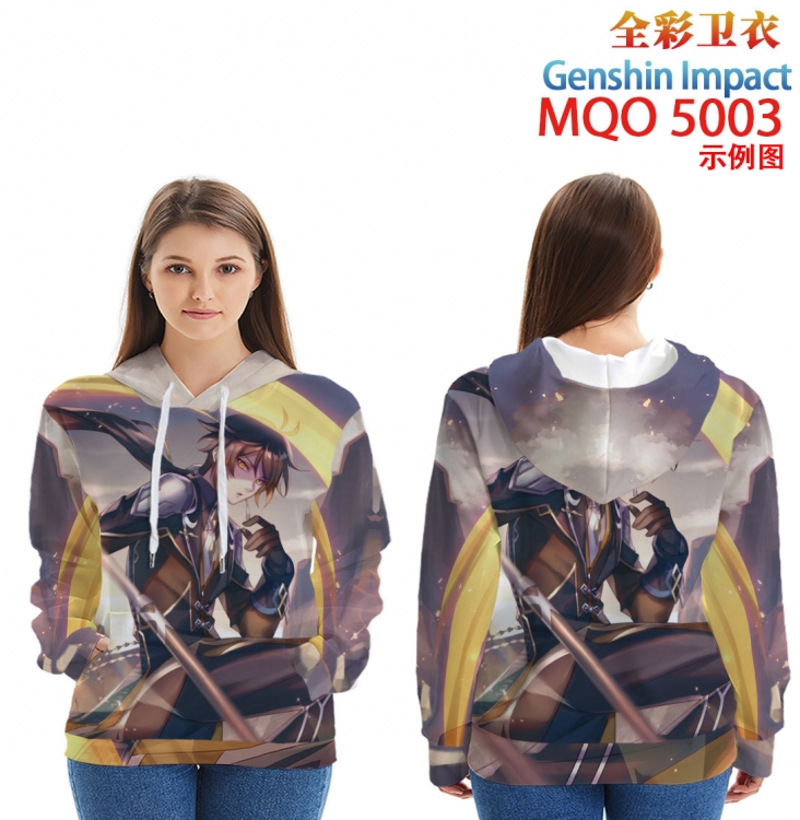 Genshin Impact Long Sleeve Hooded Full Color Patch Pocket Sweatshirt from XXS to 4XL  MQO-5003