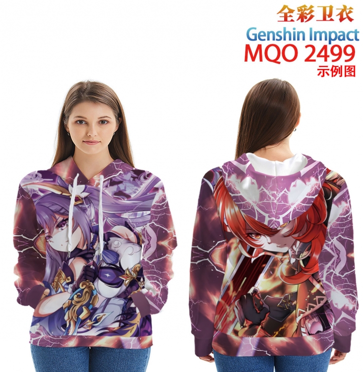 Genshin Impact Long Sleeve Hooded Full Color Patch Pocket Sweatshirt from XXS to 4XL MQO-2499