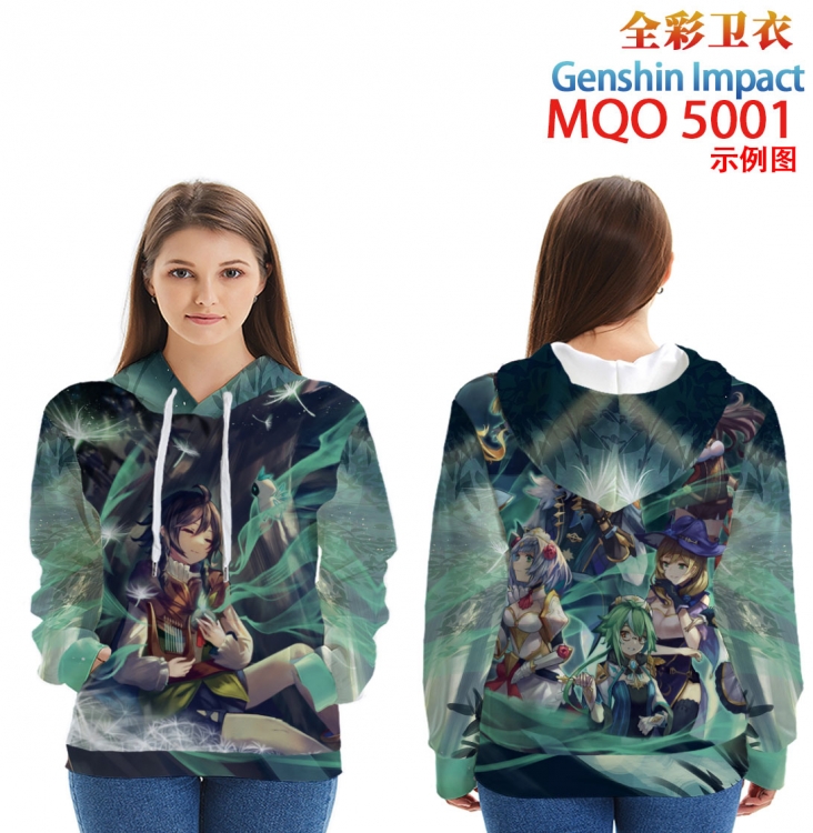 Genshin Impact Long Sleeve Hooded Full Color Patch Pocket Sweatshirt from XXS to 4XL  MQO-5001