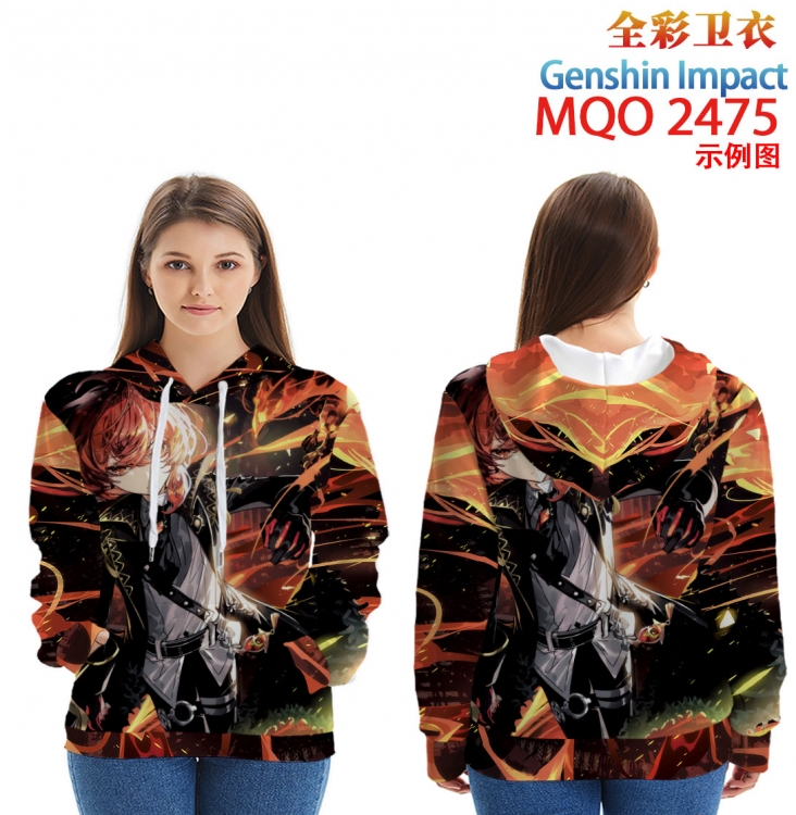 Genshin Impact Long Sleeve Hooded Full Color Patch Pocket Sweatshirt from XXS to 4XL MQO-2475