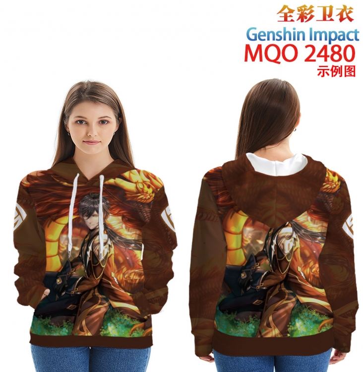 Genshin Impact Long Sleeve Hooded Full Color Patch Pocket Sweatshirt from XXS to 4XL  MQO-2480