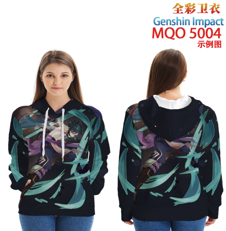 Genshin Impact Long Sleeve Hooded Full Color Patch Pocket Sweatshirt from XXS to 4XL MQO-5004