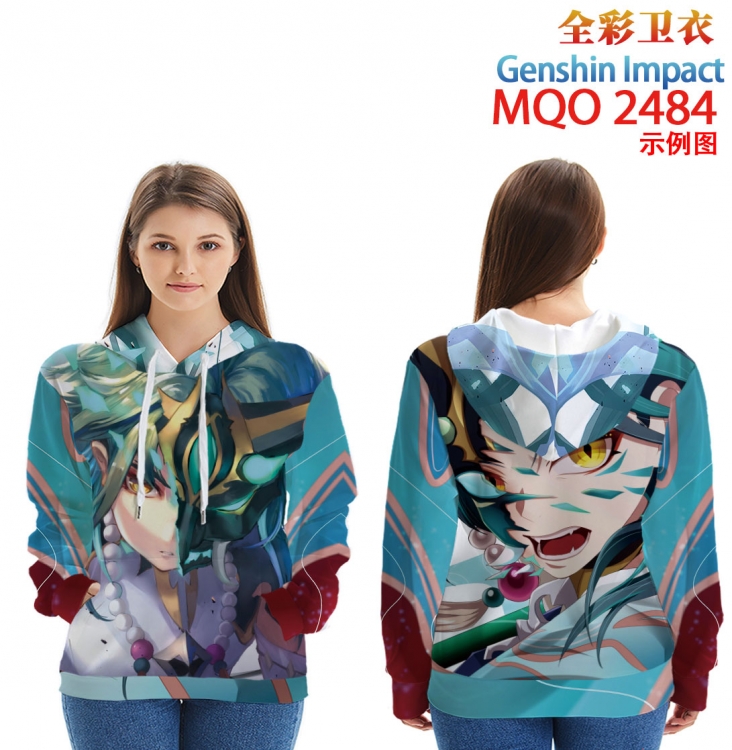 Genshin Impact Long Sleeve Hooded Full Color Patch Pocket Sweatshirt from XXS to 4XL MQO-2484