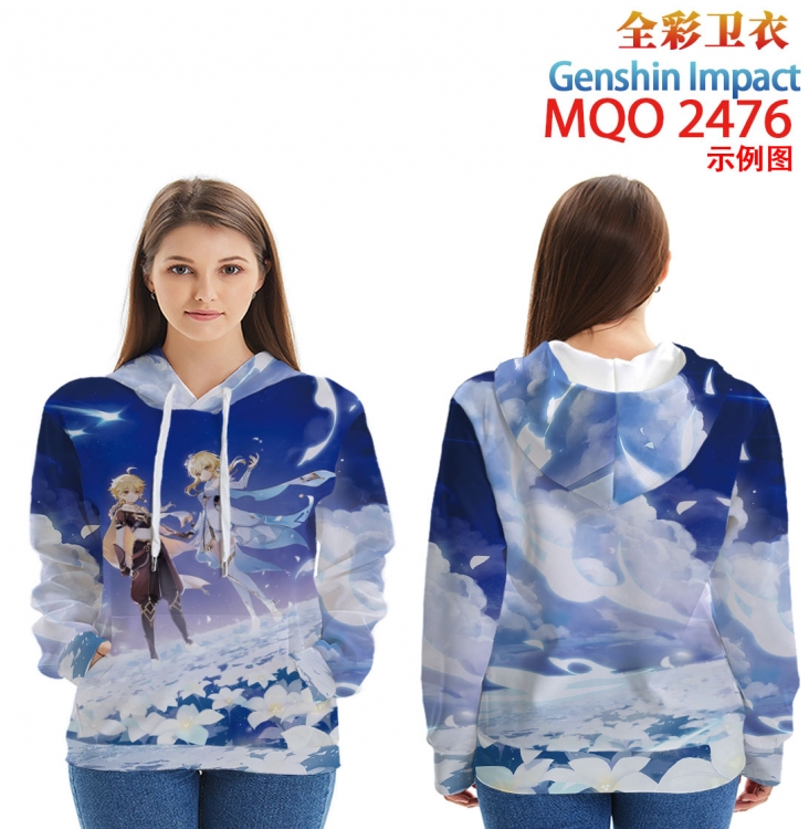 Genshin Impact Long Sleeve Hooded Full Color Patch Pocket Sweatshirt from XXS to 4XL  MQO-2476