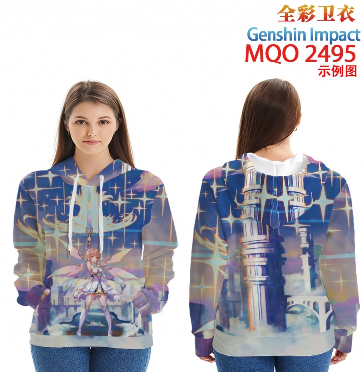 Genshin Impact Long Sleeve Hooded Full Color Patch Pocket Sweatshirt from XXS to 4XL   MQO-2495