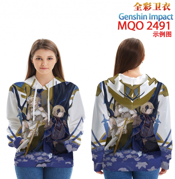 Genshin Impact Long Sleeve Hooded Full Color Patch Pocket Sweatshirt from XXS to 4XL  MQO-2491