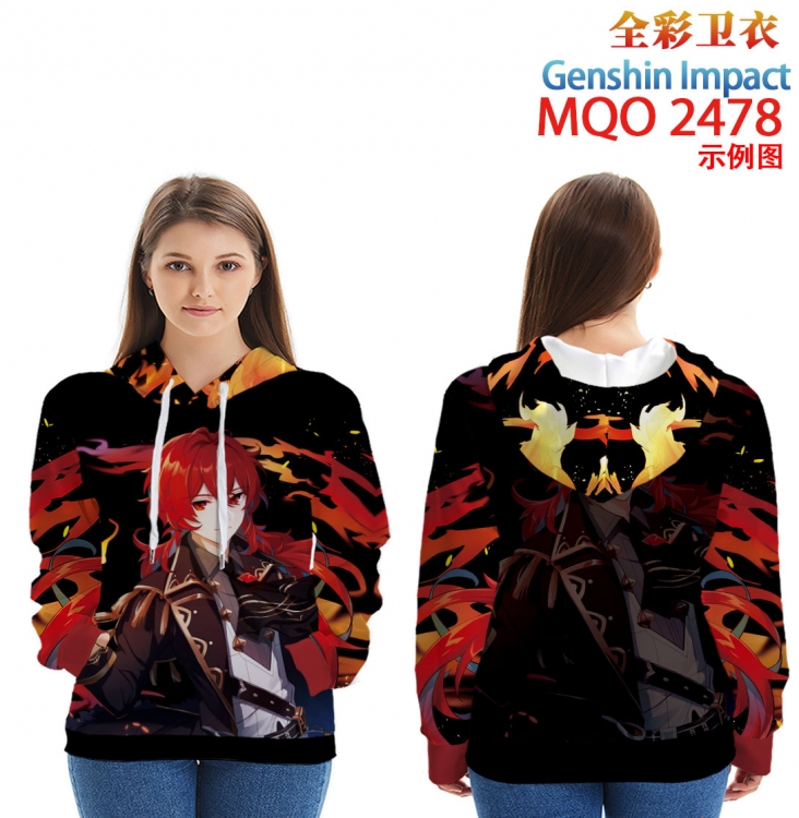 Genshin Impact Long Sleeve Hooded Full Color Patch Pocket Sweatshirt from XXS to 4XL MQO-2478