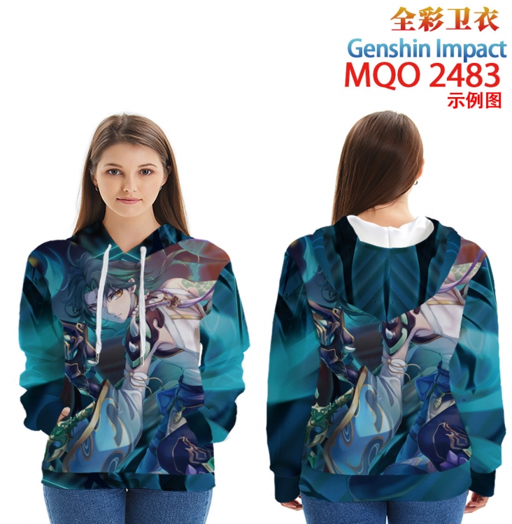 Genshin Impact Long Sleeve Hooded Full Color Patch Pocket Sweatshirt from XXS to 4XL MQO-2483