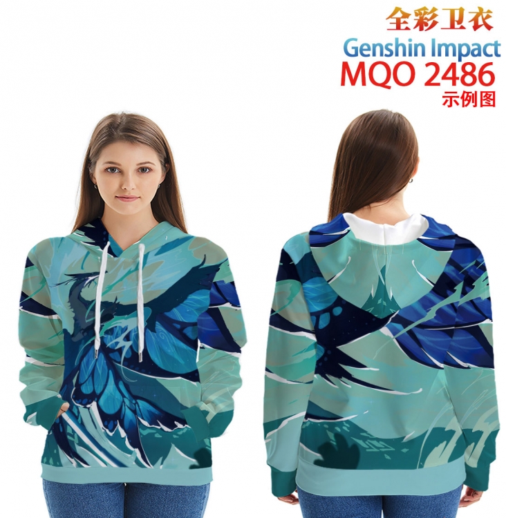 Genshin Impact Long Sleeve Hooded Full Color Patch Pocket Sweatshirt from XXS to 4XL MQO-2486