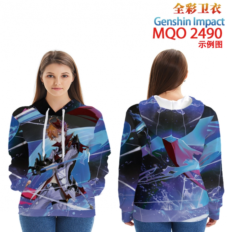 Genshin Impact Long Sleeve Hooded Full Color Patch Pocket Sweatshirt from XXS to 4XL  MQO-2490