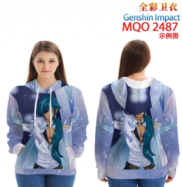 Genshin Impact Long Sleeve Hooded Full Color Patch Pocket Sweatshirt from XXS to 4XL MQO-2487