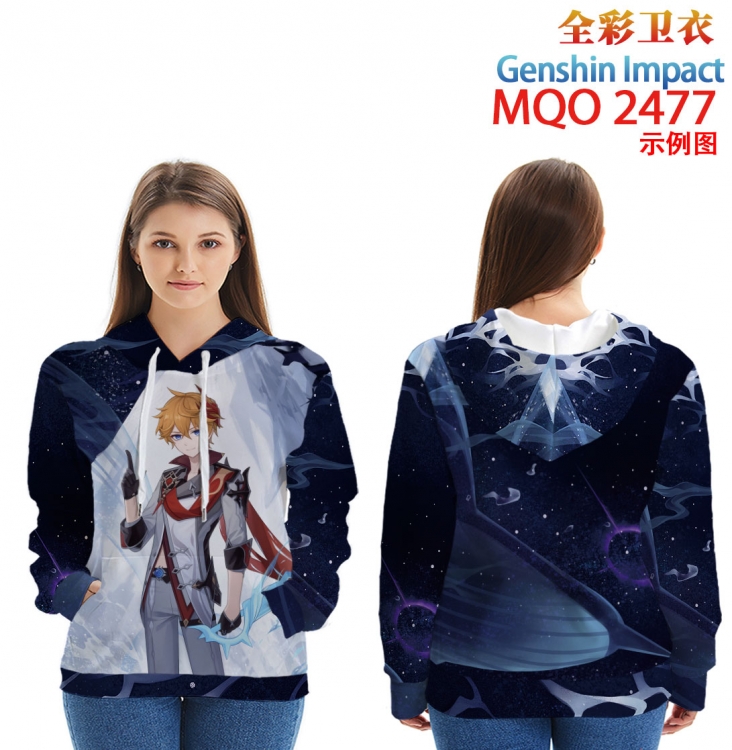 Genshin Impact Long Sleeve Hooded Full Color Patch Pocket Sweatshirt from XXS to 4XL MQO-2477