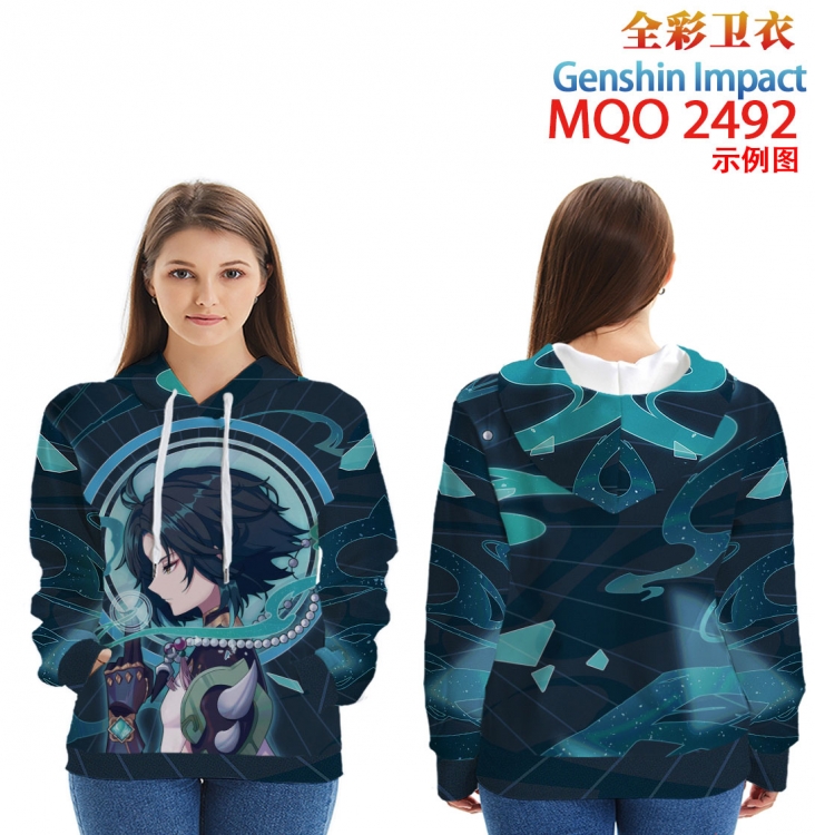 Genshin Impact Long Sleeve Hooded Full Color Patch Pocket Sweatshirt from XXS to 4XL  MQO-2492