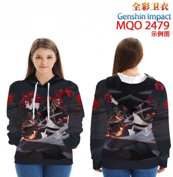 Genshin Impact Long Sleeve Hooded Full Color Patch Pocket Sweatshirt from XXS to 4XL  MQO-2479