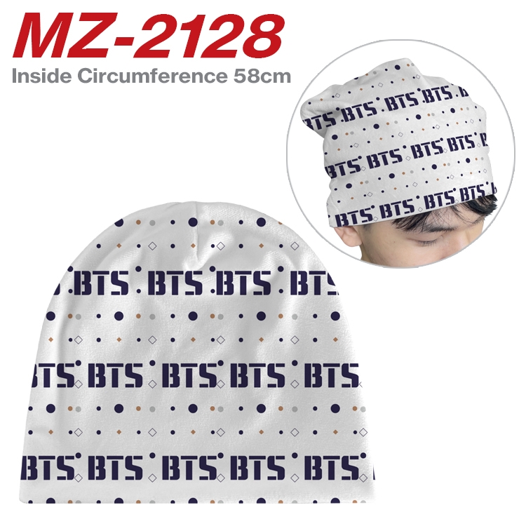 BTS flannel full color hat cosplay men's and women's knitted hats 58cm MZ-2128