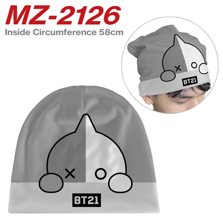 BTS flannel full color hat cosplay men's and women's knitted hats 58cm MZ-2126