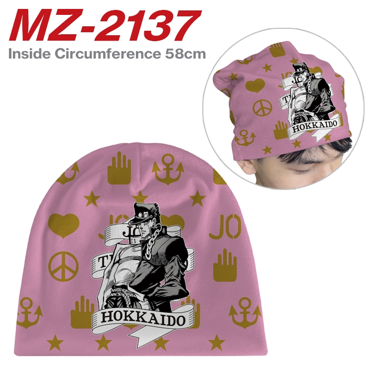 JoJos Bizarre Adventure Anime flannel full color hat cosplay men's and women's knitted hats 58cm MZ-2137