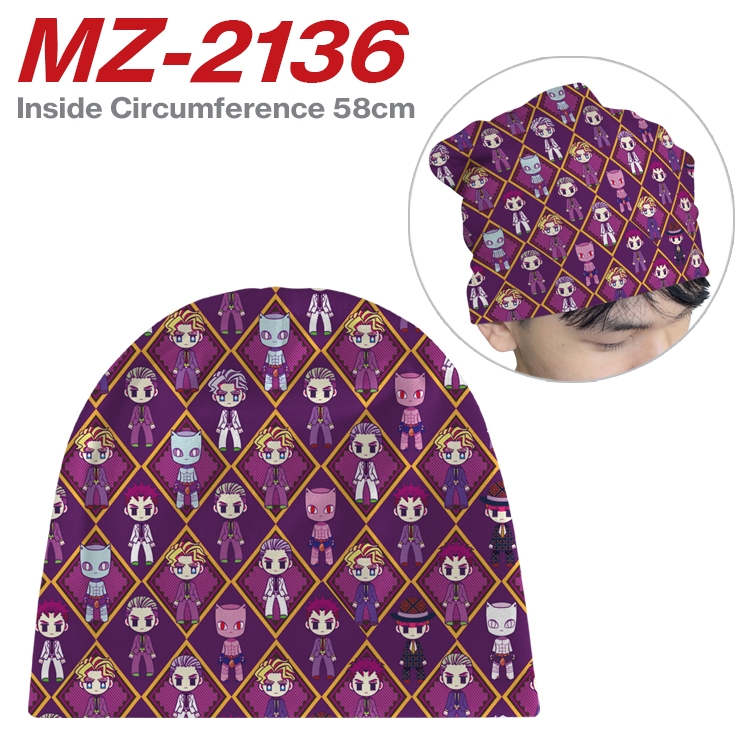 JoJos Bizarre Adventure Anime flannel full color hat cosplay men's and women's knitted hats 58cm MZ-2136