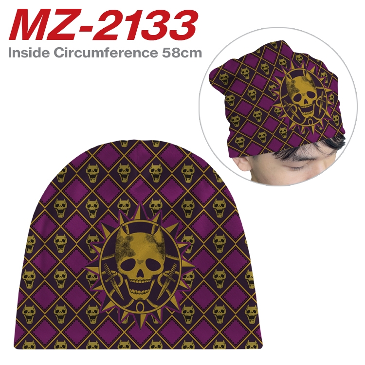 JoJos Bizarre Adventure Anime flannel full color hat cosplay men's and women's knitted hats 58cm MZ-2133