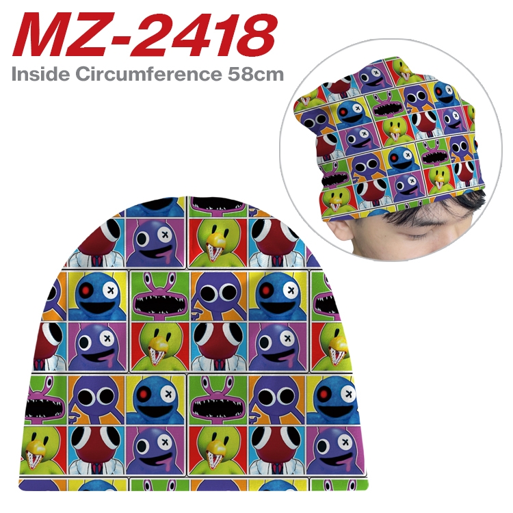 Rainbow friends Anime flannel full color hat cosplay men's and women's knitted hats 58cm MZ-2418