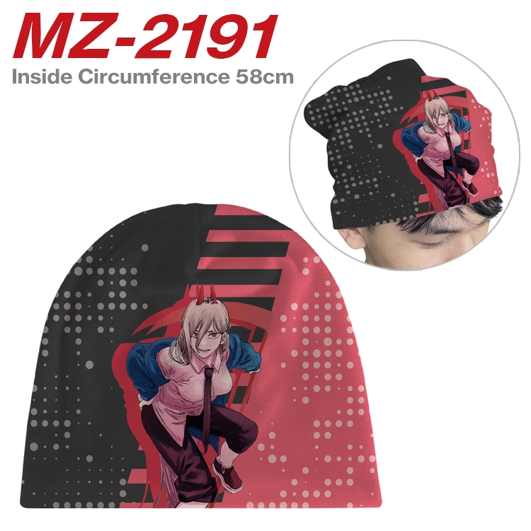 Chainsaw man Anime flannel full color hat cosplay men's and women's knitted hats 58cm MZ-2191