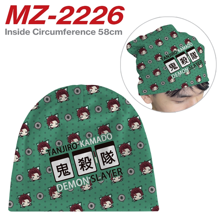 Demon Slayer Kimets Anime flannel full color hat cosplay men's and women's knitted hats 58cm  MZ-2226
