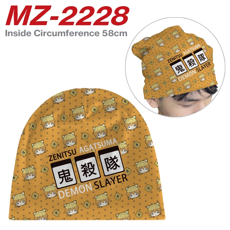 Demon Slayer Kimets Anime flannel full color hat cosplay men's and women's knitted hats 58cm MZ-2228