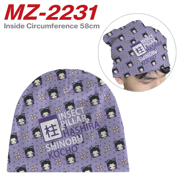 Demon Slayer Kimets Anime flannel full color hat cosplay men's and women's knitted hats 58cm MZ-2231