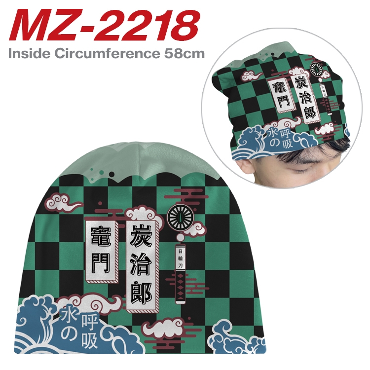 Demon Slayer Kimets Anime flannel full color hat cosplay men's and women's knitted hats 58cm MZ-2218