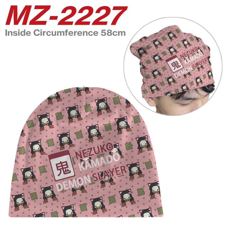 Demon Slayer Kimets Anime flannel full color hat cosplay men's and women's knitted hats 58cm  MZ-2227