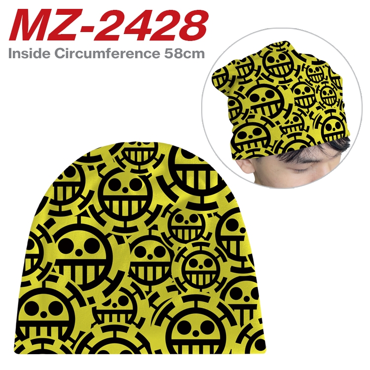 One Piece Anime flannel full color hat cosplay men's and women's knitted hats 58cm MZ-2428