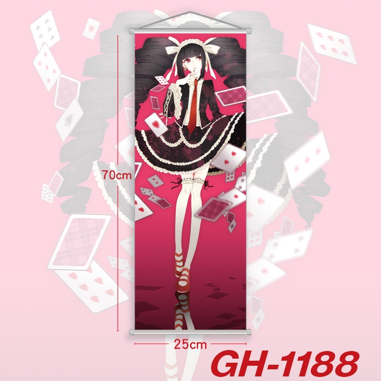 Dangan-Ronpa Plastic Rod Cloth Small Hanging Canvas Painting 25x70cm price for 5 pcs  GH-1188A