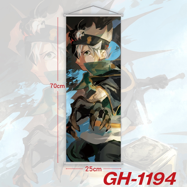 black clover Plastic Rod Cloth Small Hanging Canvas Painting Wall Scroll 25x70cm price for 5 pcs GH-1194A