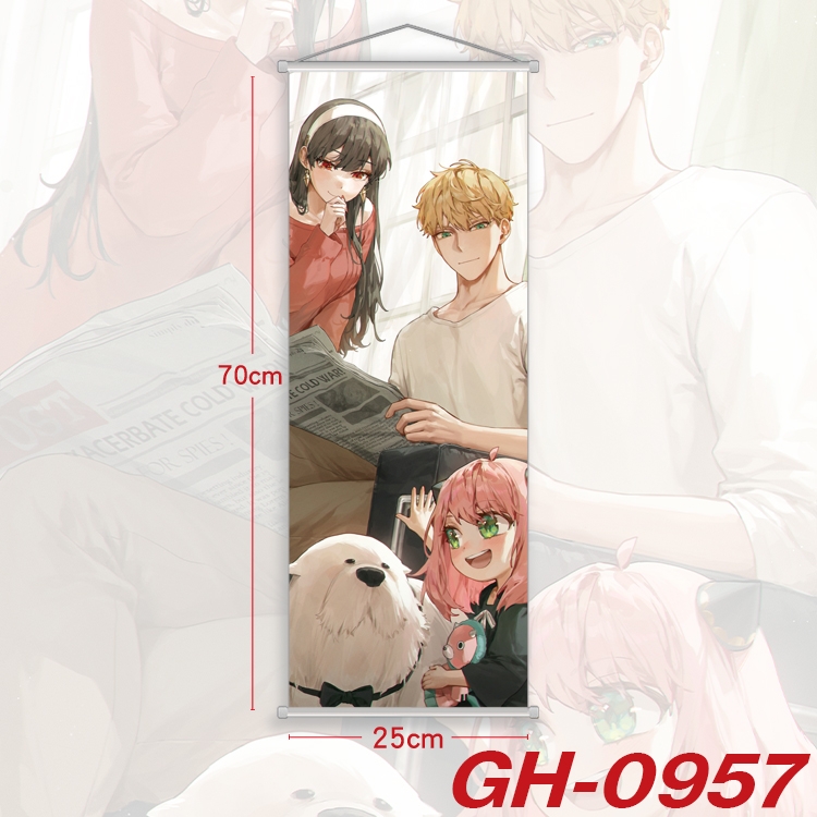 SPY×FAMILY Plastic Rod Cloth Small Hanging Canvas Painting Wall Scroll 25x70cm price for 5 pcs  GH-0957A