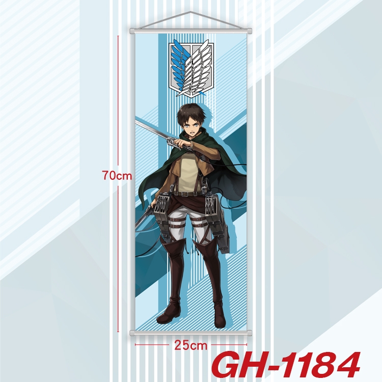 Shingeki no Kyojin Plastic Rod Cloth Small Hanging Canvas Painting Wall Scroll 25x70cm price for 5 pcs GH-1184A