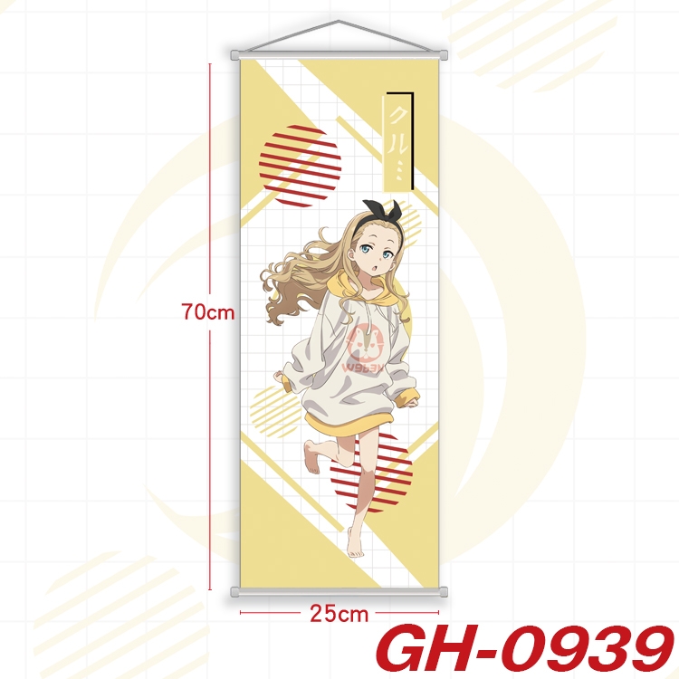 Lycoris Recoil Plastic Rod Cloth Small Hanging Canvas Painting Wall Scroll 25x70cm price for 5 pcs GH-0939A